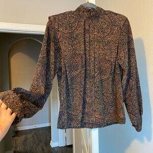 Michelle Stuart Black Fitted Long Sleeve Blouse